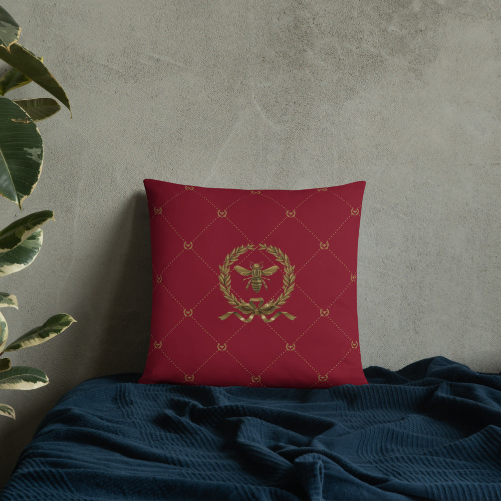 Napoleon Bee Pattern Cushion (Red) - Napoleonic Impressions