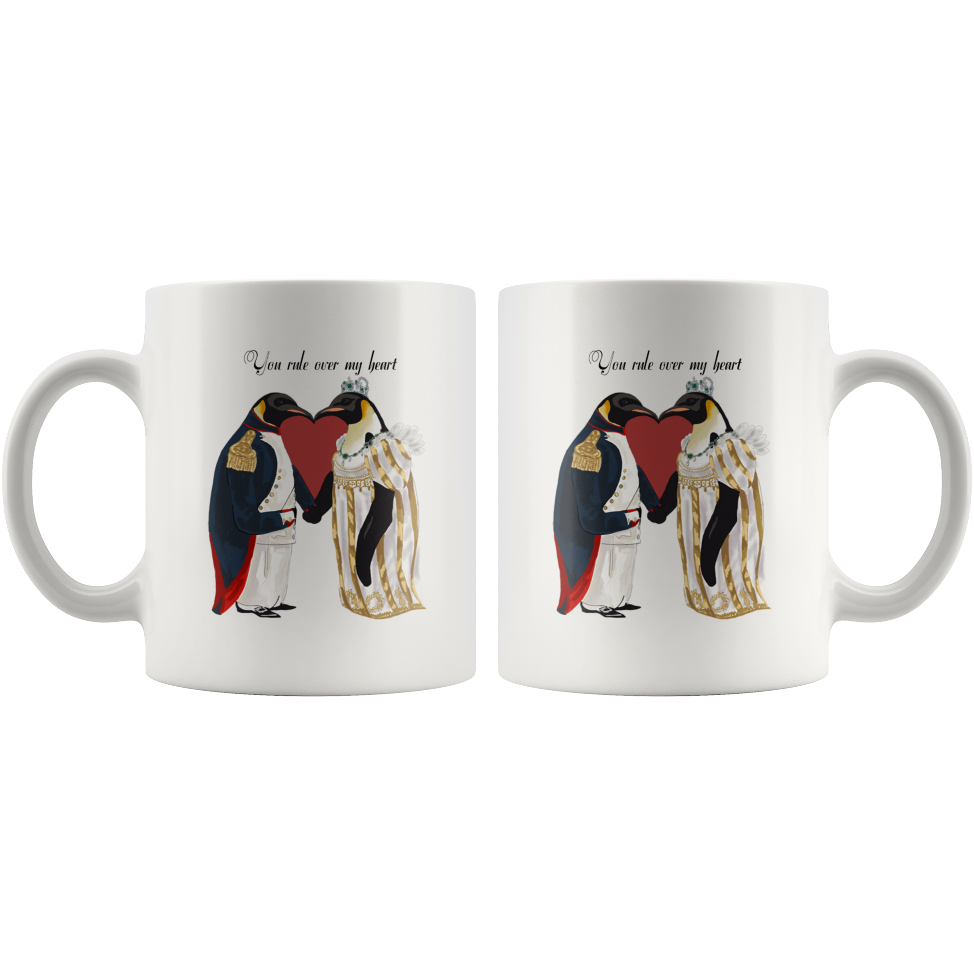 Napoleon & Josephine Romantic Penguins Mug - Napoleonic Impressions