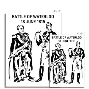 Wellington and Blücher Battle of Waterloo Black and White Print - Napoleonic Impressions
