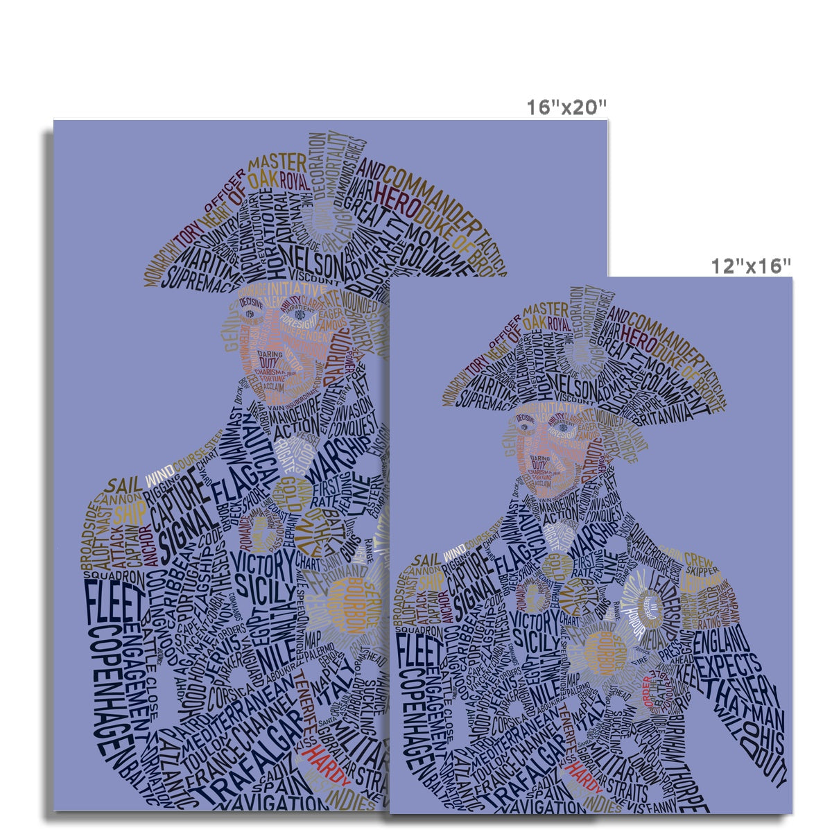 Admiral Horatio Nelson Text Art Print - Napoleonic Impressions