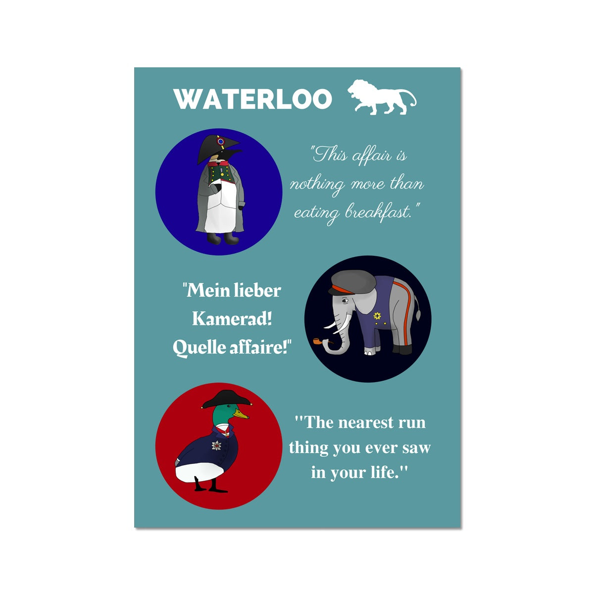 Waterloo Animals Poster - Napoleonic Impressions