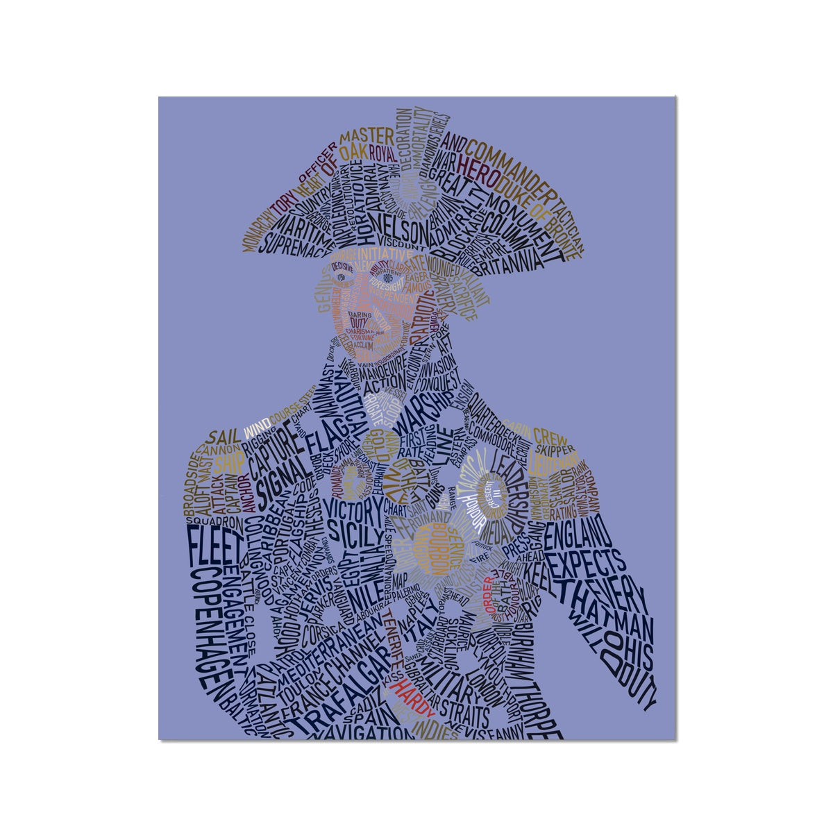 Admiral Horatio Nelson Text Art Print - Napoleonic Impressions