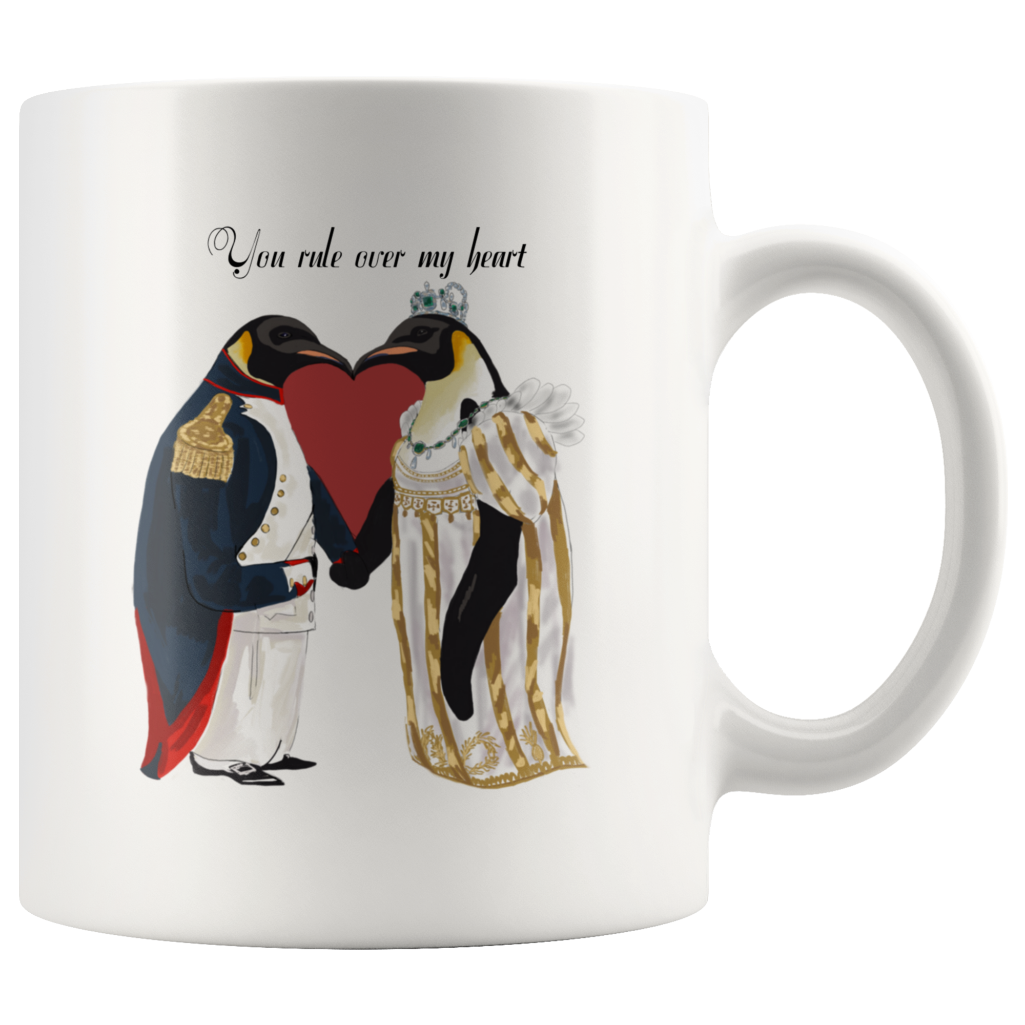 Napoleon & Josephine Romantic Penguins Mug - Napoleonic Impressions