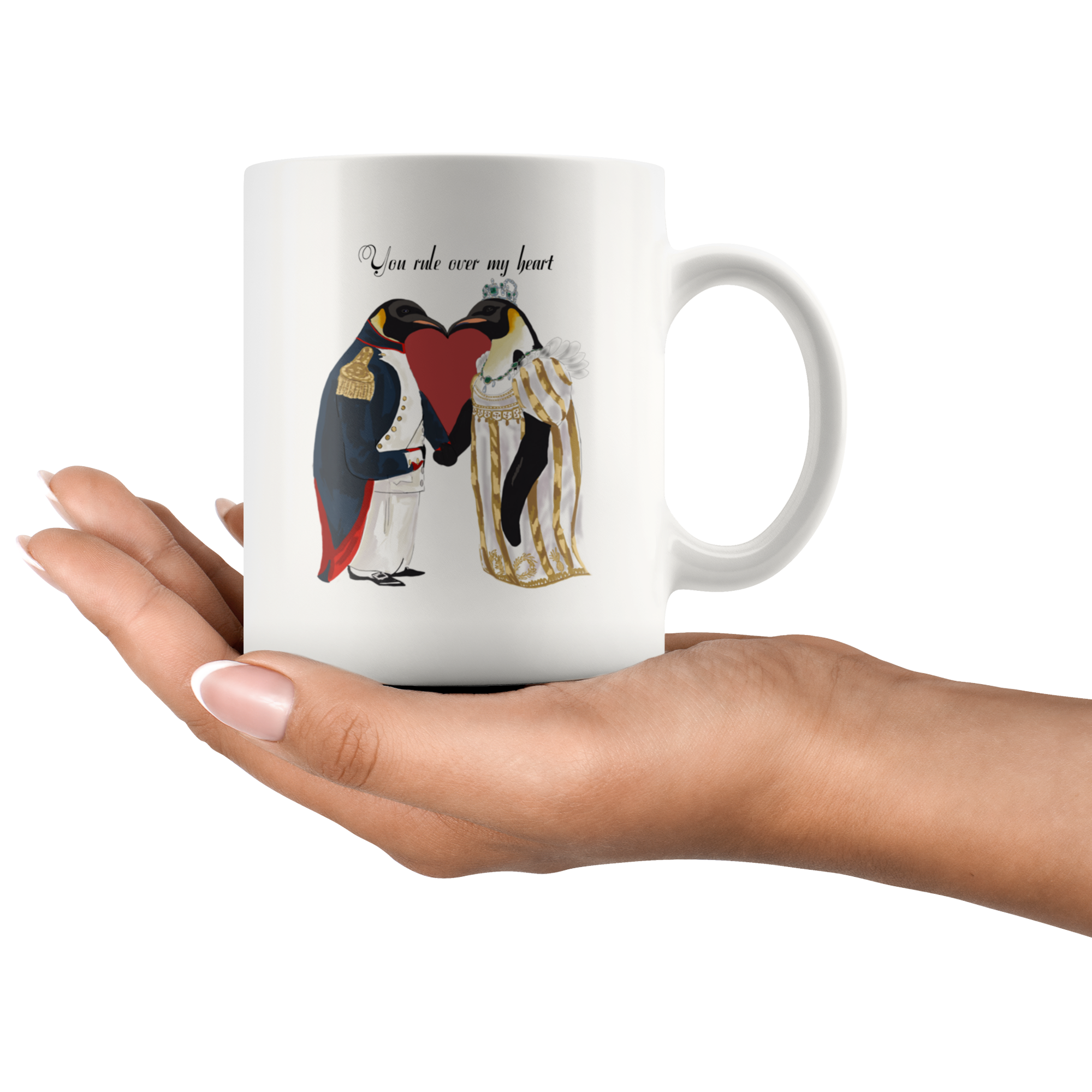 Napoleon & Josephine Romantic Penguins Mug - Napoleonic Impressions